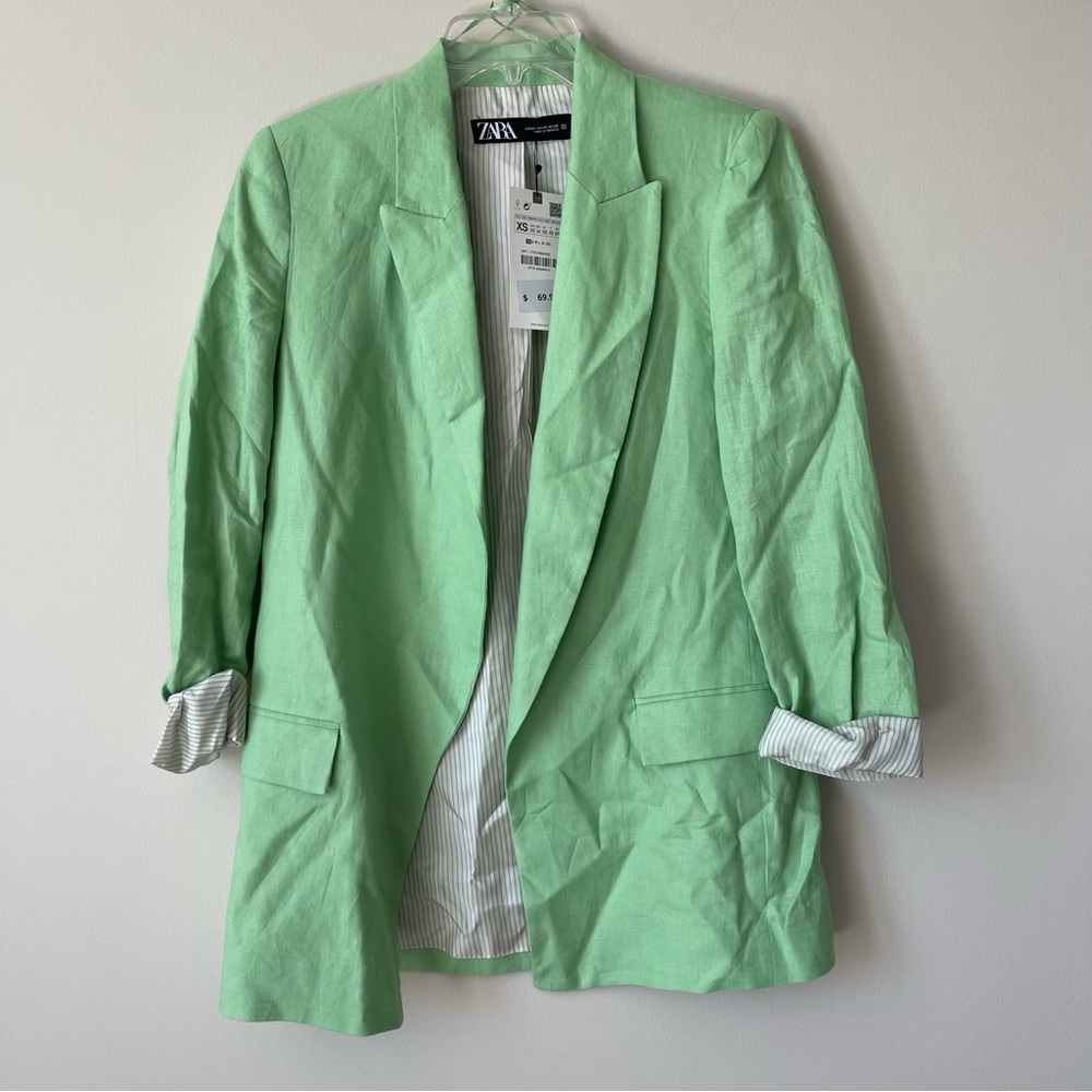 ZARA green blazer XS NWT